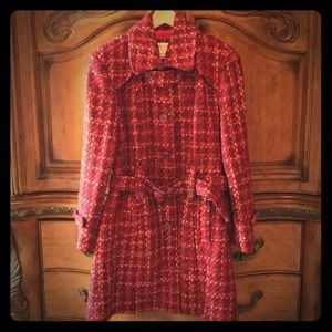 Wool Coat - Red Tweed w/ DETAILS